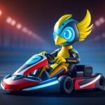 iodaracing gokarting photonbird mascott